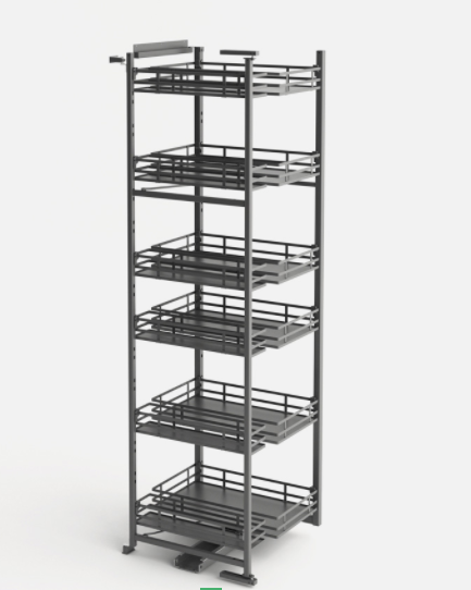 DOUBLE REV. PANTRY 316 W450 H1725 6 LEV.GREY WIRE/GREY HDF BTM NO AS