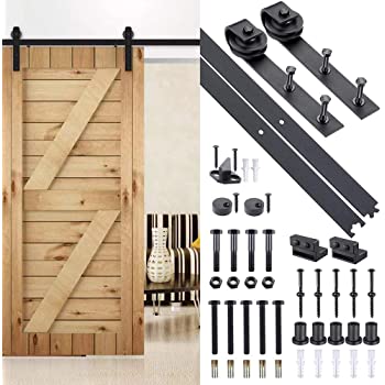 BARN DOOR CARBON STEEL 6FT, BLACK