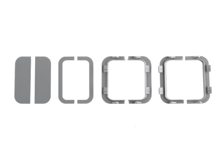 GOLA "C" TERMINALES CUBREFALTA KIT DE GOLA  ALUMINIO "C" PVC GRIS USO 0920