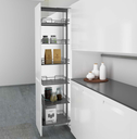 DESPENSA EXTRAIBLE B=300 H= 1700/1900 GRIS 5 CANASTAS HDF/METAL G/G