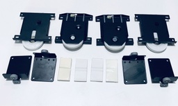 [1586] KIT RUEDAS P/ CLOSETS FASCIA NEGRO (P/ 2 PUERTAS, 8 PZAS). USO COD-1588,2620